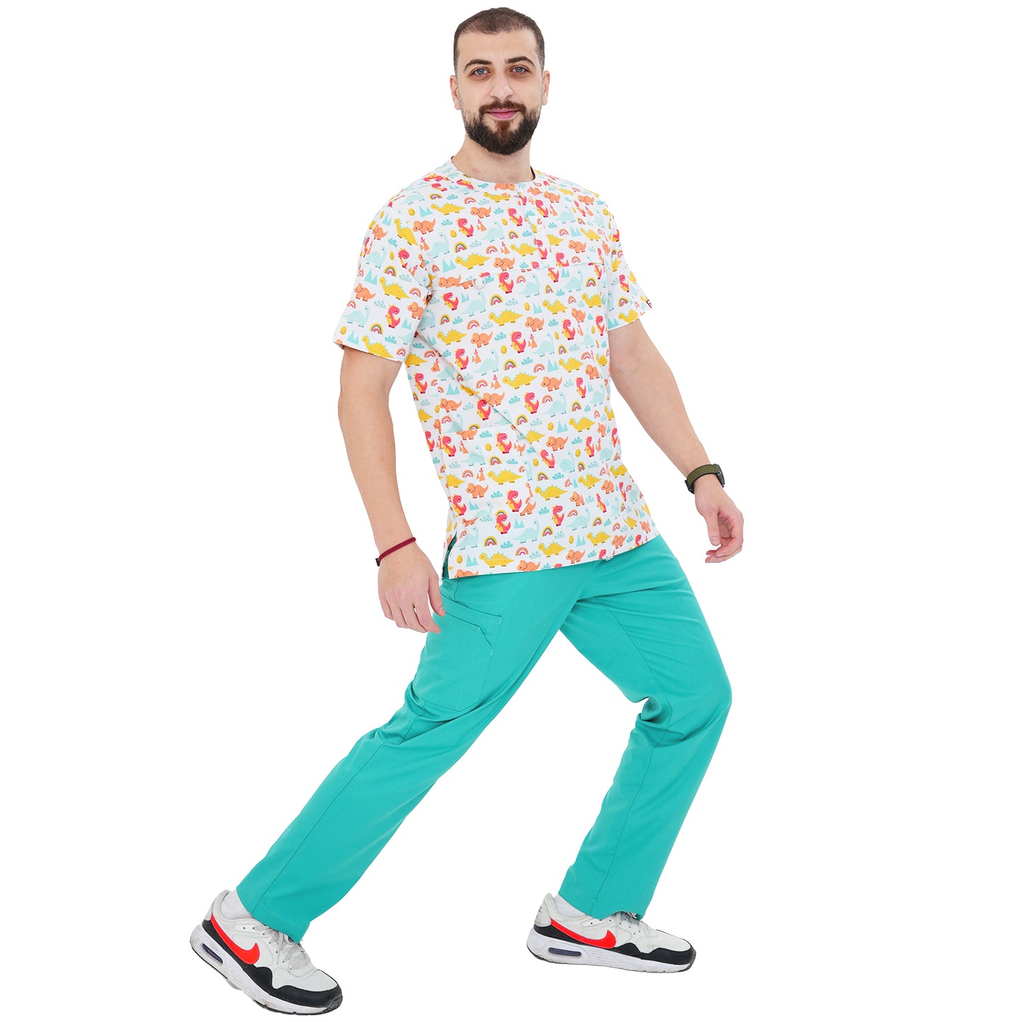 DINOWORLD Men's Printed Scrub Tunic