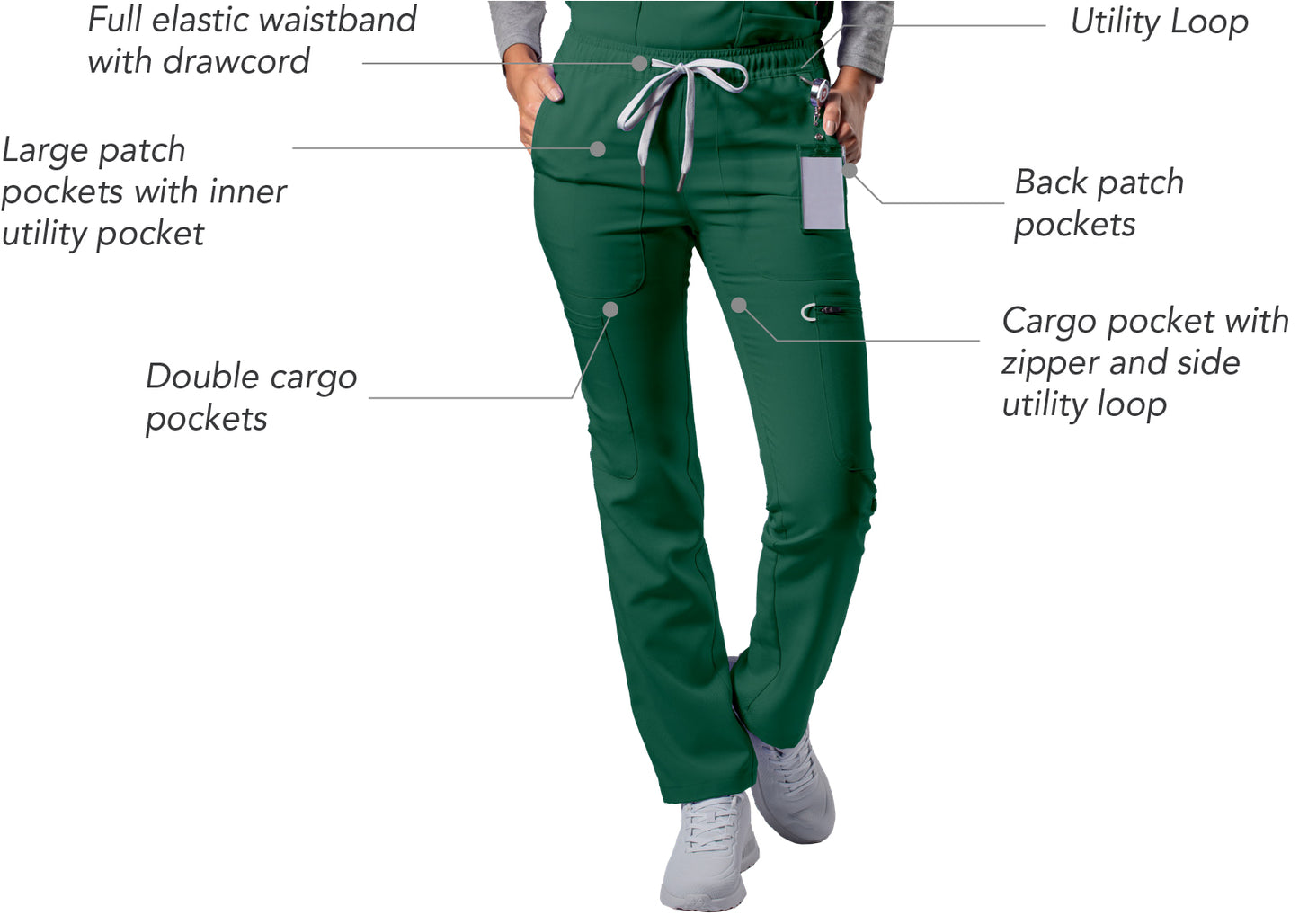 NAVIS Women's Cargo Scrub Pants
